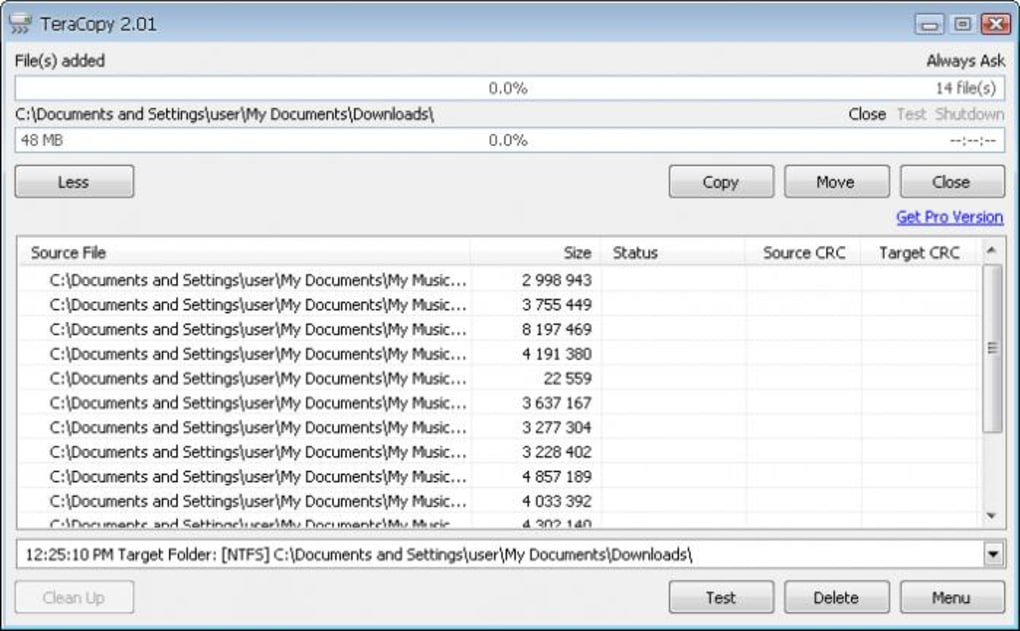 teracopy pro file list export